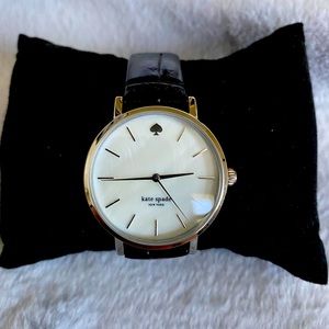 Kate Spade Croc Embossed Leather Metro Watch